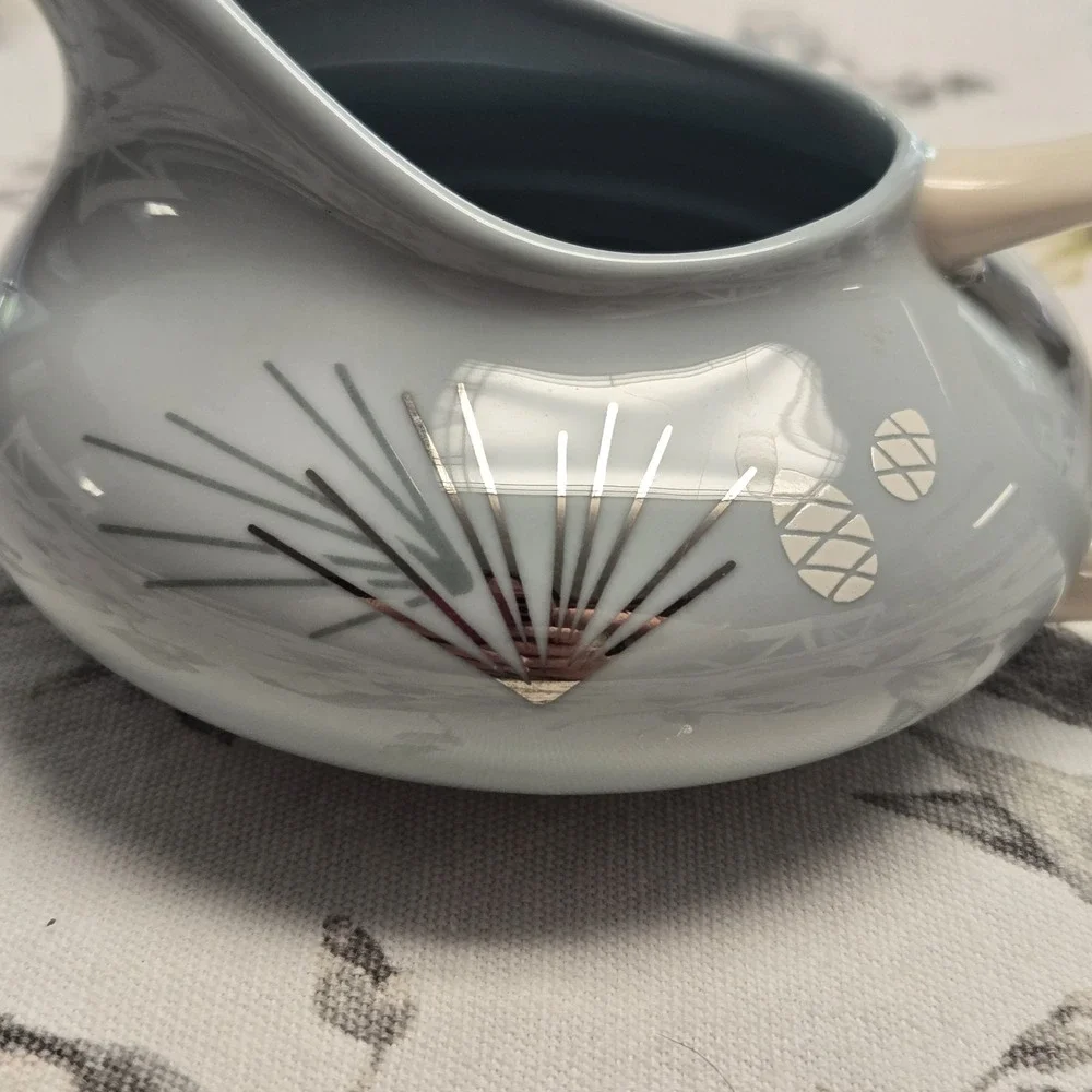 Franciscan China Silver Pine Gravy Boat —EXCELLENT